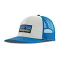 Patagonia P-6 Logo LoPro Trucker Hat White w/Vessel Blue