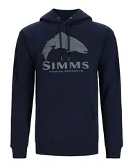 Simms Wood Trout Fill Hoody Navy Tröja i 100% bomull