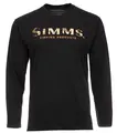 Simms Logo LS Shirt Black 3XL Långärmad skjorta med Simms-logga