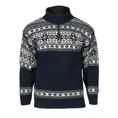 Bråtens Snow Star tröja Blå XXL Ulltröja med traditionellt mönster