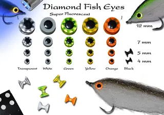 Diamond Fish Eyes - Orange Fluorescerande ögon