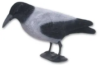 Fladen lockfågel Kråka grå/svart 3pk Kråkbulvan i naturlig storlek
