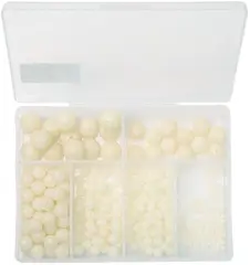 Fladen Luminous Soft Beads 300-pack Självlysande mjuka pärlor 5, 8 och 10mm