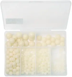 Fladen Luminous Soft Beads 300-pack Självlysande mjuka pärlor 5, 8 och 10mm
