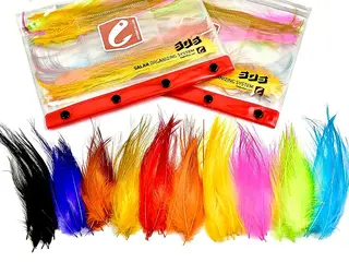 Frödin Heron Hackle Feather Pack 10 färger, 100 fjädrar