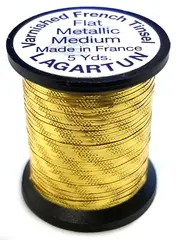 Lagartun Flat Metal Embossed Tinsel M Semi Emb Gold
