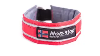 Non-Stop Dogwear Active Halsband 65 Röd Bekväm krage med reflekterande ränder