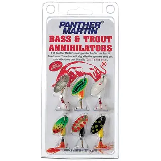Panther Martin Sett Bass & Trout 6-pack Effektiv spinnerpakke for ørretfiske