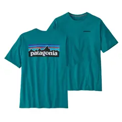 Patagonia M P-6 Logo Responsibili-Tee S Belay Blue T-skjorte med patagonia logo