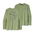 Patagonia M L/S Capilene Green XXL Cool Daily Fish Graphic Shirt