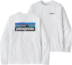 Patagonia LS P-6 Responsibili-Tee M White LongSleeve t-shirt med logo