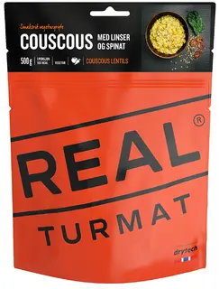 Real Turmat Couscous med linser/spenat Vegetarisk smakrik gryta med sojakött
