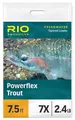 Rio Powerflex Trout leader 15' 0,12mm 6X Taperad! Brottstyrka - 1,5kg