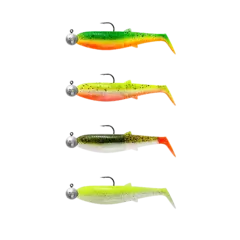SG Cannibal Shad RTF 10cm #3/0 Ready To Fish Darkwater Mix 4-pack