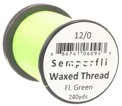 Semperfli Classic Waxed Thread Fl. Green Fluoro Green 12/0