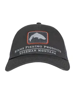 Simms Small Fit Trout Icon Trucker Carbon