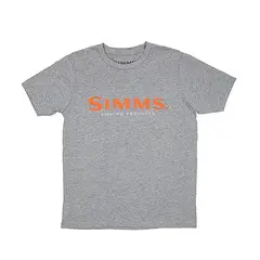 Simms Kids Logo T-Shirt L Dark Grey Heather - utgått modell