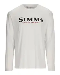 Simms Logo LS Shirt White M Longsleeve skjorte med Simms logo foran