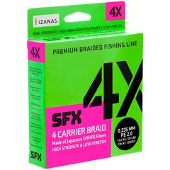 Sufix SFX 4X Low-Vis Green 135m 0,205 mm Multifilament av japanska UHMPE-fibrer