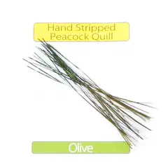 Stripped Peacock Quills - Medium Olive Veniard