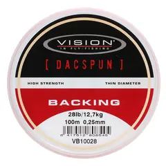 Vision Dacspun Backing 100m/28lbs FL.orange/white - 0,25mm