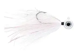 VMC Moontail jiggg White 10,5g jiggghuvud utrustade med bucktail/flash