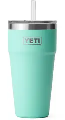 Yeti Rambler Straw Cup 760ml Seafoam Stor isolerad drickskopp med sugrör