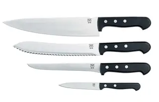 Øyo POM 4 delars knivset Svart skaft, inklusive knivrulle