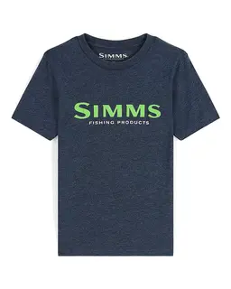 Simms Kid's Logo T-Shirt Harbor Blue Mjuk skjorta i bra kvalitet